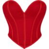 Red corset top designed by LuckeLadybug LLC, featuring a flattering fit for plus size black corset top for women