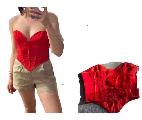 Plus Size Black Corset Top For Women 4 Plus Size Black Corset Top For Women Red corset top for women showcasing a structured design, ideal for pairing with various outfits