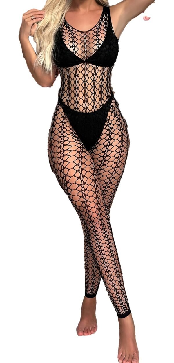 Sensual Semi-Sheer Bodystocking With Hollow Design – Perfect Intimate Apparel 4 Sensual Semi-Sheer Bodystocking With Hollow Design – Perfect Intimate Apparel Detail of Hollow Design on Bodystocking