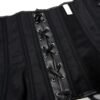 Black faux leather corset top with adjustable lace-up front for a stylish fit