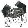 Black lace underbust corset for women with adjustable laces and stylish design details