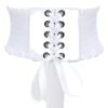 LuckeLadybug LLC White Girdle with Lace-Up Front and Ruffle Detailing, perfect for layering with outfits