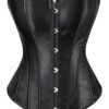 Black Satin Corset For Women Elegant Style 7 Black Satin Corset For Women Elegant Style Elegant black satin corset for women featuring a button-up front and structured design