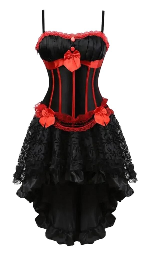 Burlesque Corset Dress With Tutu Skirt 21 Burlesque Corset Dress With Tutu Skirt Elegant burlesque corset dress with tutu skirt featuring lace and satin details in black and red
