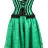 LuckeLadybug LLC burlesque corset dress with tutu skirt in vibrant green for stylish performances