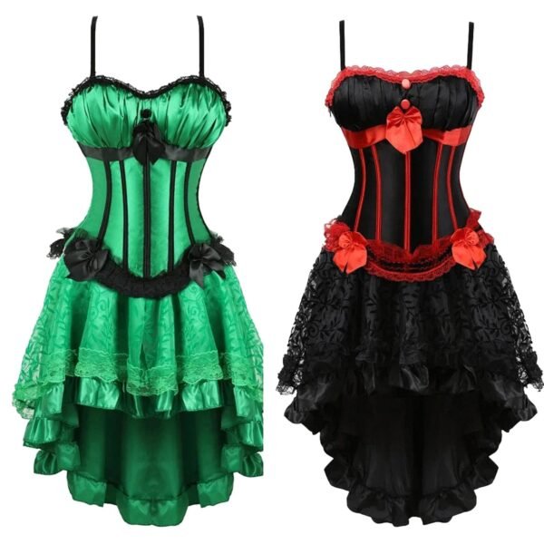 Burlesque Corset Dress With Tutu Skirt 20 Burlesque Corset Dress With Tutu Skirt LuckeLadybug burlesque corset dress with tutu skirt in green and black styles with elegant details