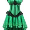 Burlesque Corset Dress With Tutu Skirt 28 Burlesque Corset Dress With Tutu Skirt LuckeLadybug LLC burlesque corset dress with tutu skirt in green featuring lace trim and decorative bows