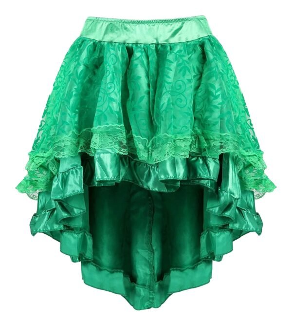 Burlesque Corset Dress With Tutu Skirt 19 Burlesque Corset Dress With Tutu Skirt Burlesque corset dress with tutu skirt in vibrant green featuring layered ruffles and lace detailing