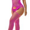 Plus Size Open-Crotch Fishnet Bodystocking - Sexy Lingerie for Women