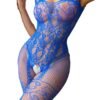 Plus Size Floral Lace Crotchless Bodystocking - Sexy Fishnet Lingerie