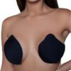 Black cat ear fabric nipple covers worn as a bra accessory by a woman by LuckeLadybug LLC