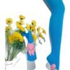 Cat paw thigh high stockings in blue with pink paw prints, perfect for playful fashion accessories