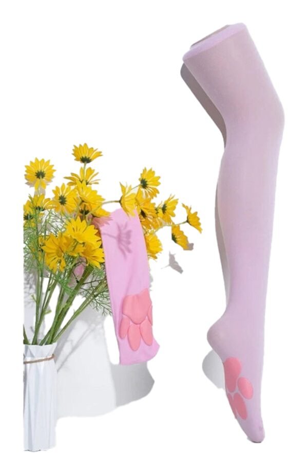 Cat Paw Thigh High Stockings Collection 24 Cat Paw Thigh High Stockings Collection Cat paw thigh high stockings in pink with soft paw design perfect for playful outfits