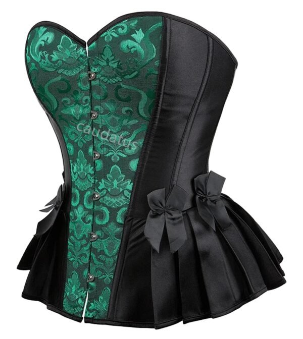 Blue Steampunk Corset Top With Ruffles 59 Blue Steampunk Corset Top With Ruffles Elegant blue steampunk corset top with intricate patterns and flared design for a unique style