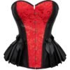 Elegant blue steampunk corset top featuring a heart-shaped neckline and pleated skirt design