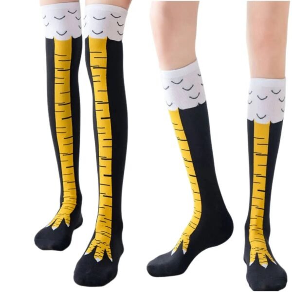 Chicken Feet Thigh High Socks Fun Fashion 20 Chicken Feet Thigh High Socks Fun Fashion Fun chicken feet thigh high socks by LuckeLadybug LLC with vibrant yellow and black design
