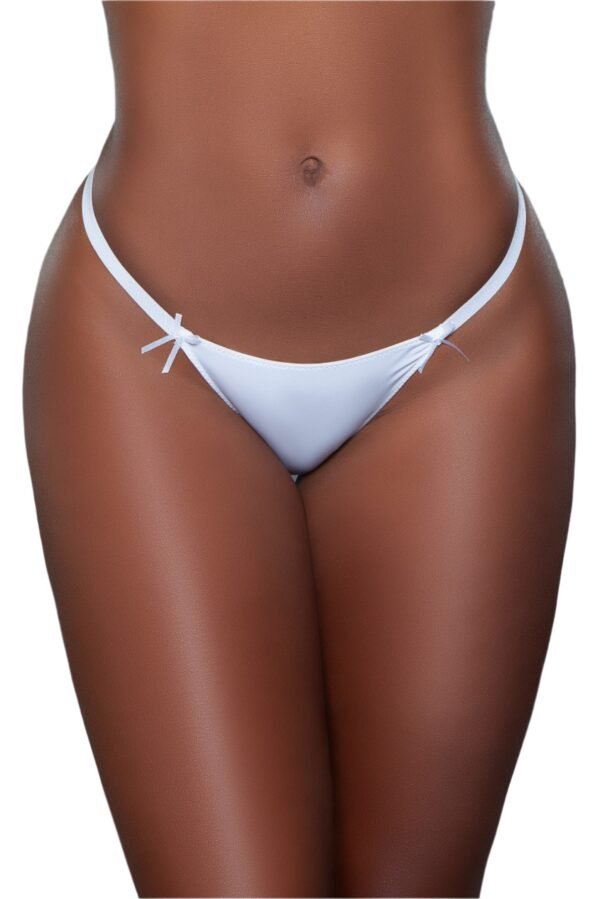 Comfortable Thong Underwear For Women 18 Comfortable Thong Underwear For Women White comfortable thong underwear by LuckeLadybug LLC with delicate side bows on model