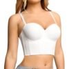 Plus Size Mesh Corset Top Stylish & Trendy 14 Plus Size Mesh Corset Top Stylish & Trendy Plus size mesh corset top in white with adjustable straps and structured design for a flattering fit