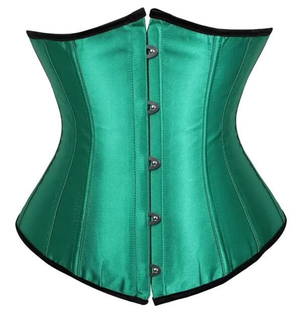 Corset Tops For Women Elegant Blue Design 11 Corset Tops For Women Elegant Blue Design Emerald green satin corset top for women featuring a sleek silhouette and front clasp design
