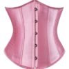 Pink satin corset top for women with a structured design and front buttons, perfect for stylish outfits