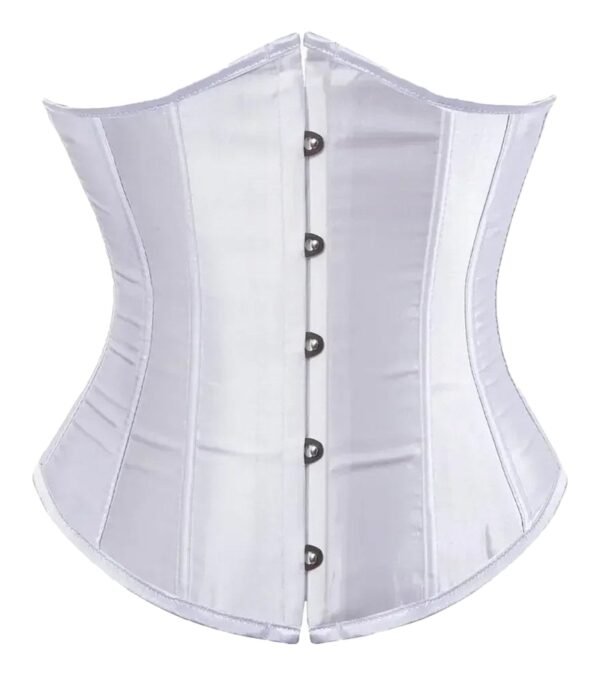 Corset Tops For Women Elegant Blue Design 15 Corset Tops For Women Elegant Blue Design White satin corset top for women featuring a structured design with button closure