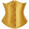 Elegant yellow corset top for women with a structured design and button closure