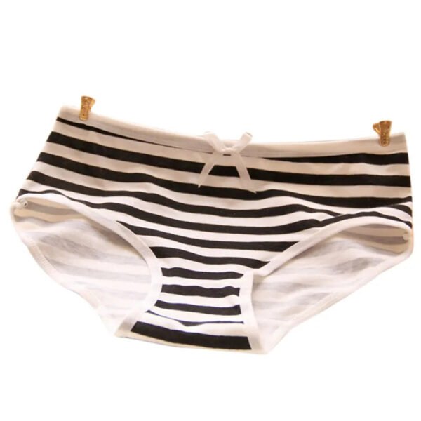 cute cotton striped panties for women black striped