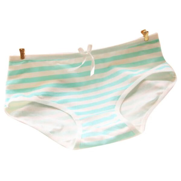cute cotton striped panties for women green striped