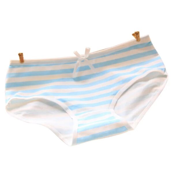 cute cotton striped panties for women light blue striped