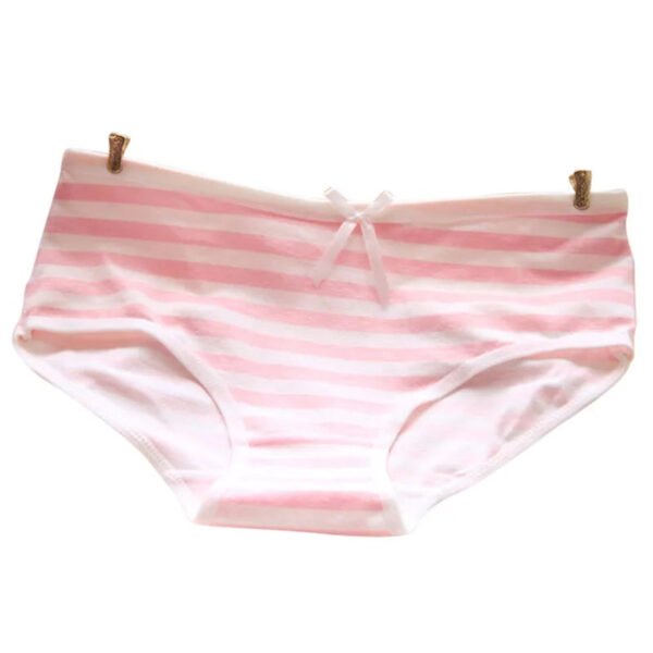 cute cotton striped panties for women light pink stripes 2