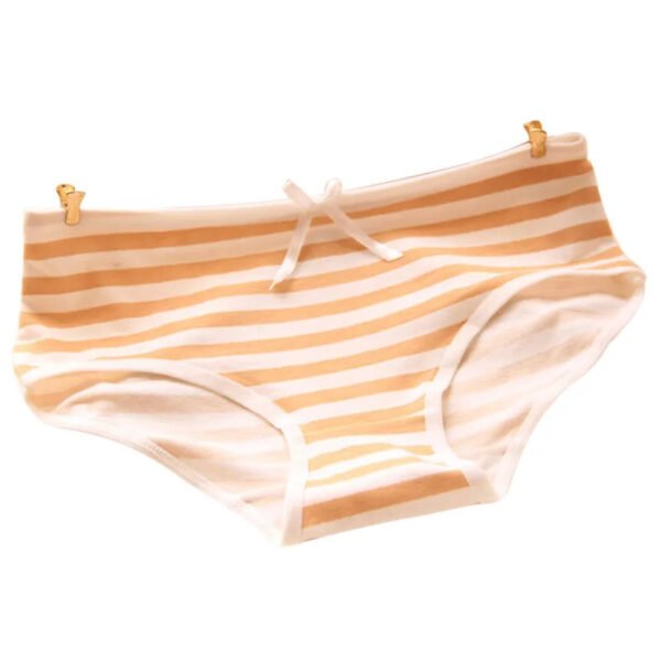 cute cotton striped panties for women orange striped