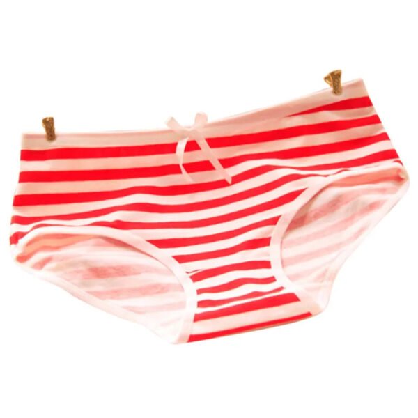 cute cotton striped panties for women red striped