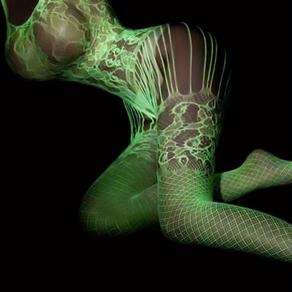 Plus Size Sultry Crotchless Bodystocking - Semi-Sheer Knit For St. Patrick's Day 23 Plus Size Sultry Crotchless Bodystocking - Semi-Sheer Knit For St. Patrick's Day Flat Lay of Plus Size Sultry Crotchless Bodystocking