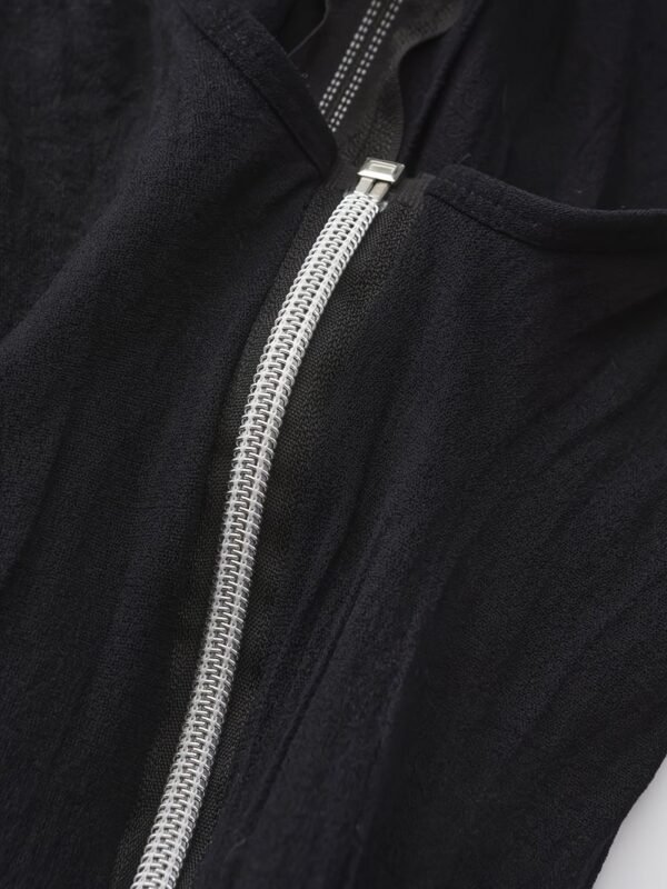 Sexy Semi-Sheer Mesh Bodystocking Set With Zipper & Deep V Halter Design 4 Sexy Semi-Sheer Mesh Bodystocking Set With Zipper & Deep V Halter Design Detail of Zipper on Bodystocking Set