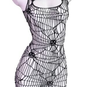 Front View of FÉE ET MOI Halloween Skull Punk Bodystocking