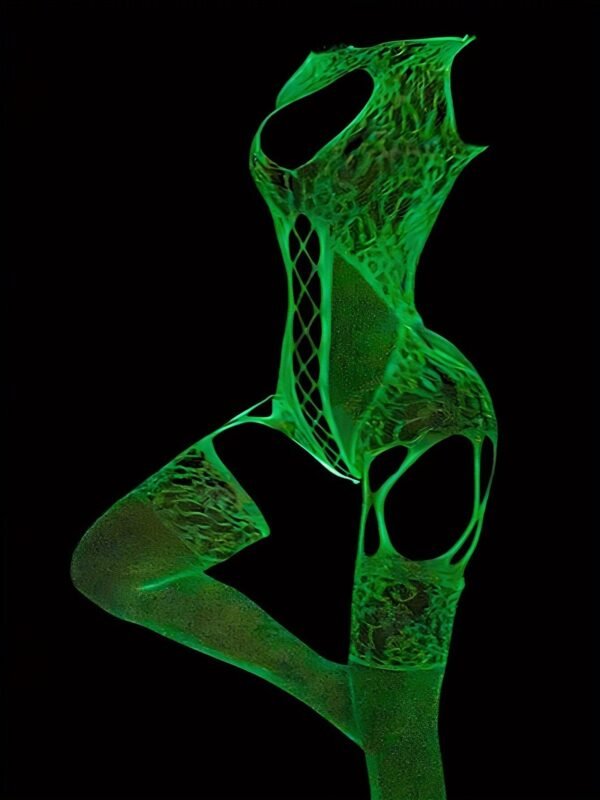 Luminous Hollow Bodystocking - Sexy Women's Fashion Without Lingerie & Underwear 1 Luminous Hollow Bodystocking - Sexy Women's Fashion Without Lingerie & Underwear Front View of Luminous Hollow Bodystocking