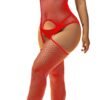 Plus Size Open-Crotch Fishnet Bodystocking - Sexy Lingerie for Women