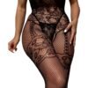 Back View Of Jacquard Fishnet Bodystocking