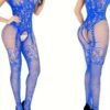 Sultry Semi-Sheer Bodystocking with Hollow Out Jacquard - Sexy