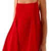 Elegant lace trimmed nightgown in red from LuckeLadybug LLC, perfect for a stylish and comfortable sleepwear choice
