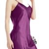 Elegant satin nightgown for women in purple with a sleek design and comfortable fit