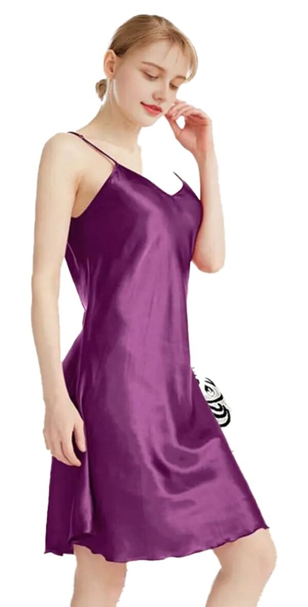 Elegant Satin Nightgown For Women 24 Elegant Satin Nightgown For Women Elegant satin nightgown for women in purple with a sleek design and comfortable fit