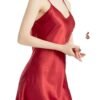 Elegant satin nightgown for women in red with a flattering cut, perfect for a luxurious night in