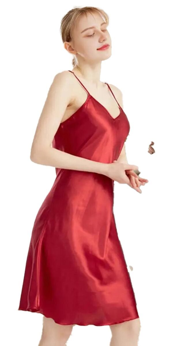 Elegant Satin Nightgown For Women 26 Elegant Satin Nightgown For Women Elegant satin nightgown for women in red with a flattering cut, perfect for a luxurious night in