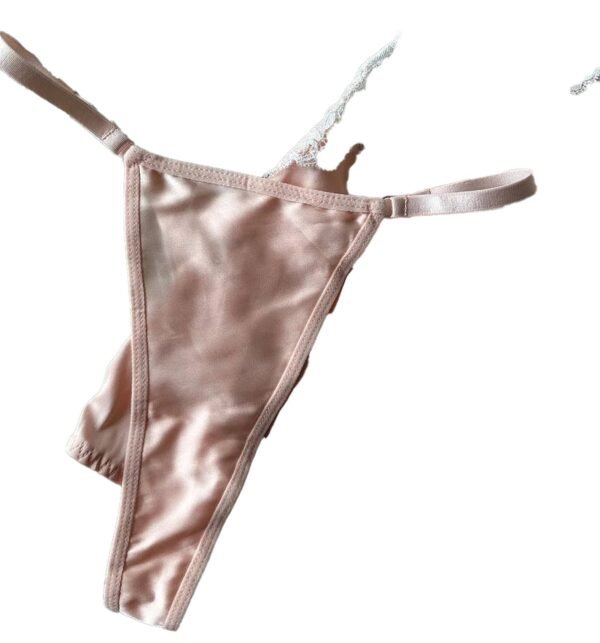 Sexy Deep V Neck Satin Dress For Chic Nights 19 Sexy Deep V Neck Satin Dress For Chic Nights Soft pink chemise with lace trim and matching thong, featuring a sexy deep v neck satin dress design