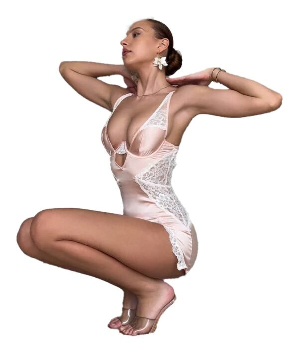 Sexy Deep V Neck Satin Dress For Chic Nights 18 Sexy Deep V Neck Satin Dress For Chic Nights Stylish woman in a sexy deep v neck satin dress showcasing elegant design and luxurious fabric