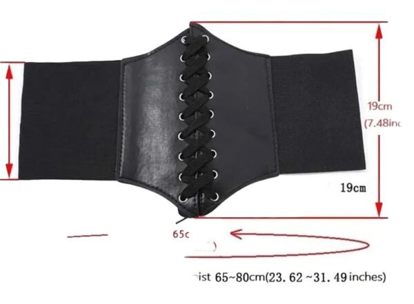 Fashion Corset Belt for Women Trendy Style 30 Fashion Corset Belt for Women Trendy Style Black LuckeLadybug fashion corset belt for women with adjustable lace-up design and elastic sides