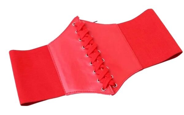 Fashion Corset Belt for Women Trendy Style 31 Fashion Corset Belt for Women Trendy Style Red fashion corset belt for women featuring lace-up design and elastic side panels