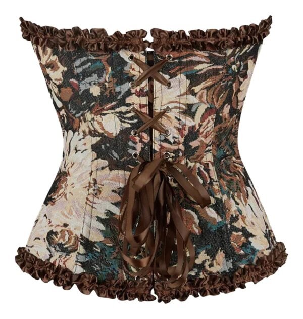 Floral Gothic Corset Top For Stylish Wear 29 Floral Gothic Corset Top For Stylish Wear Floral gothic corset top in rich colors with lace-up back and ruffled edges for a trendy look