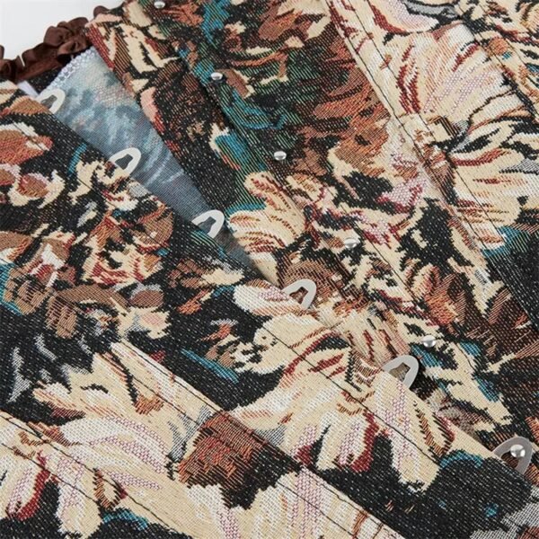 Floral Gothic Corset Top For Stylish Wear 24 Floral Gothic Corset Top For Stylish Wear Floral gothic corset top featuring intricate floral patterns and lace-up design for a stylish look